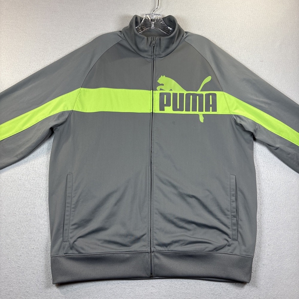 Men's Puma Zip Up Track Jacket‎ (No Hood) Gray Size XLarge, Puma Logo, Pockets